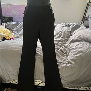 Elegant Black Women's Cut Out Pants